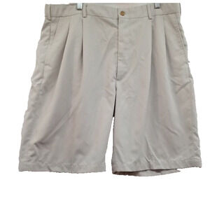 Pro Tour Pleated Golf Shorts‎ Men's Tan Adult Size 38 Khaki Chino Polyester